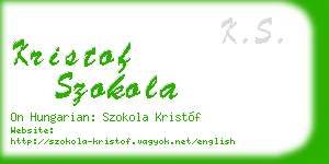 kristof szokola business card